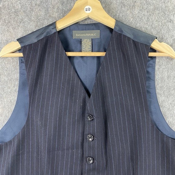 Banana Republic Waistcoat Medium Cashmere‎ Merino Wool Blend Striped Vintage Y2K - Picture 3 of 10
